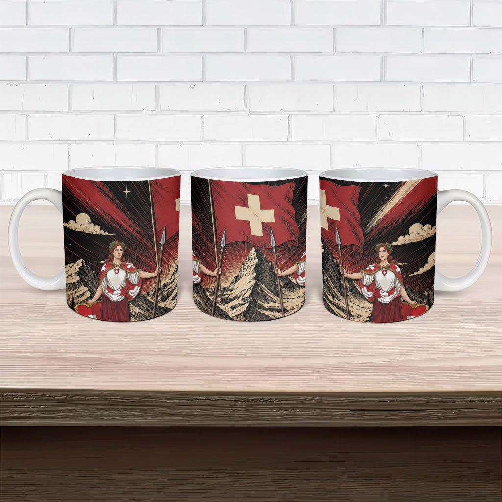 Switzerland National Day Ceramic Mug Helvetia Alps Heritage Pride