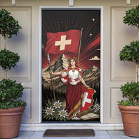 Switzerland National Day Door Cover Helvetia Alps Heritage Pride