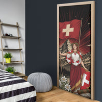 Switzerland National Day Door Cover Helvetia Alps Heritage Pride