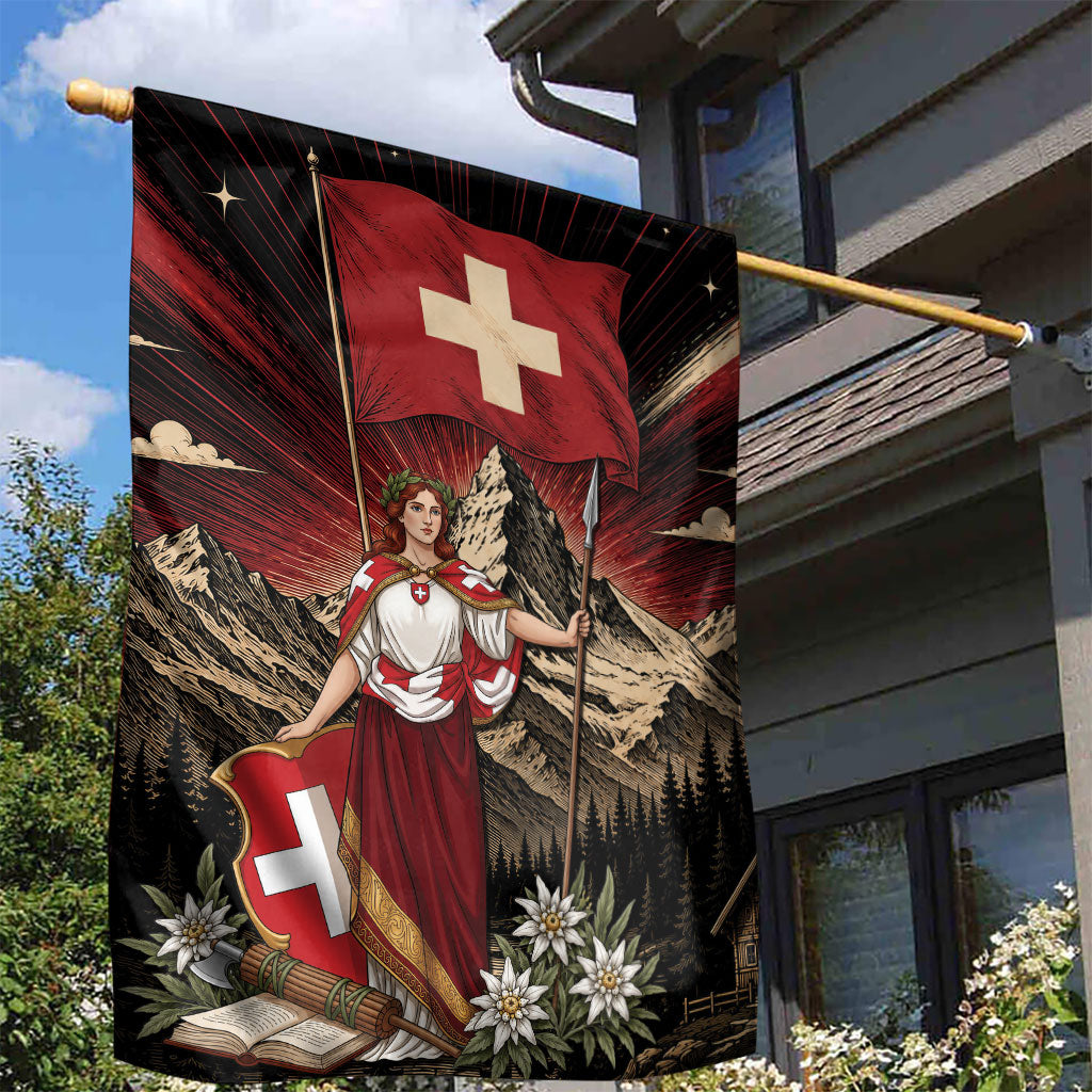 Switzerland National Day Garden Flag Helvetia Alps Heritage Pride