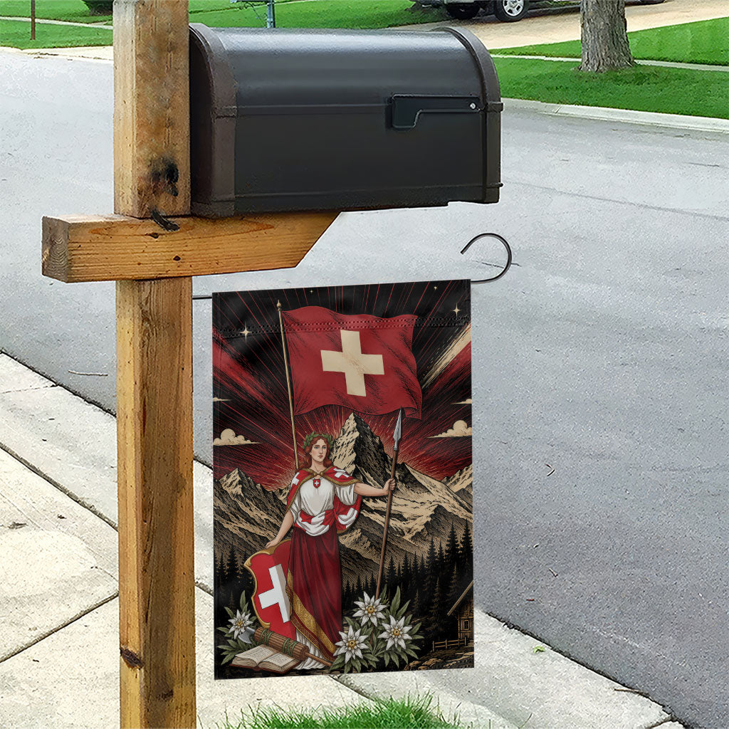 Switzerland National Day Garden Flag Helvetia Alps Heritage Pride