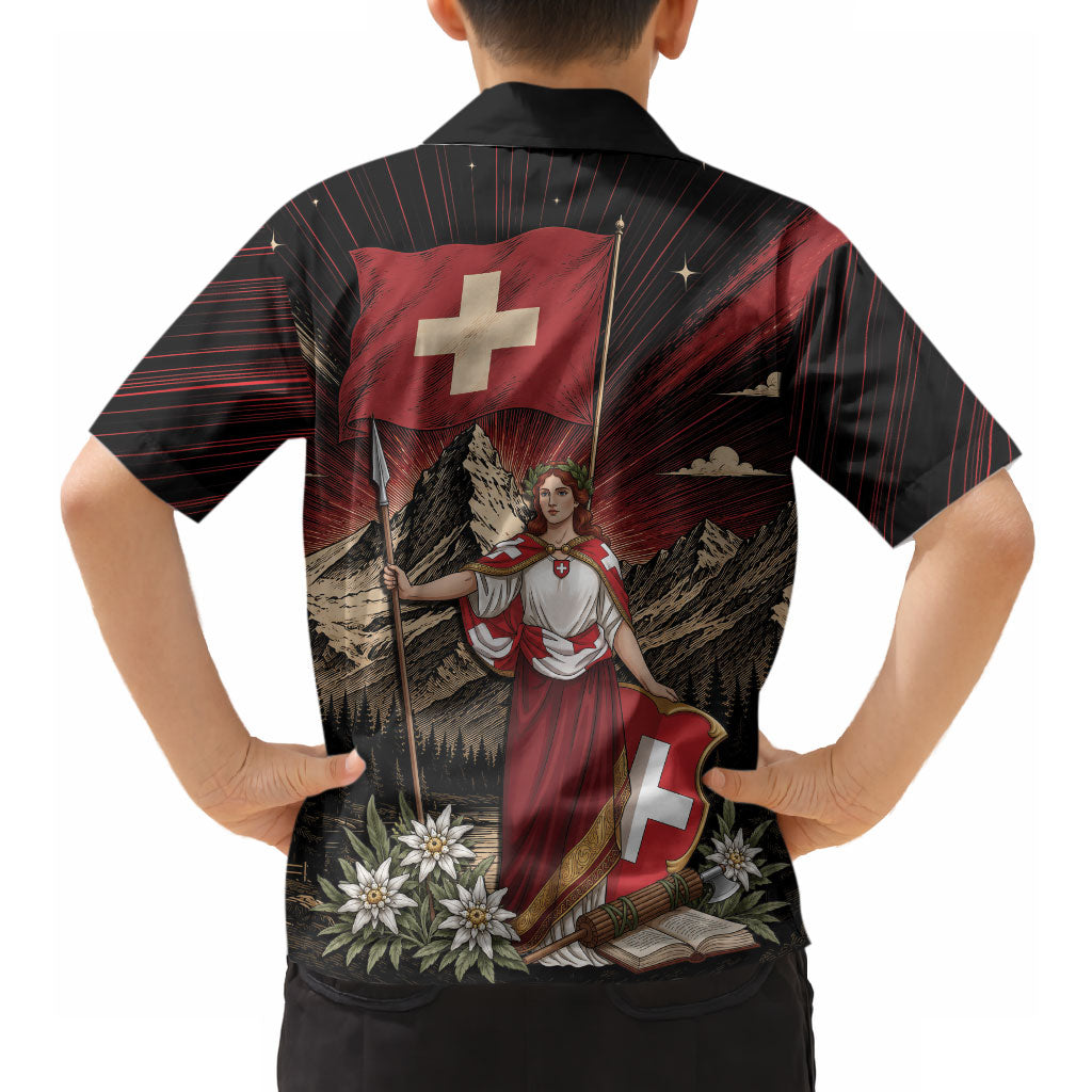 Switzerland National Day Hawaiian Shirt Helvetia Alps Heritage Pride