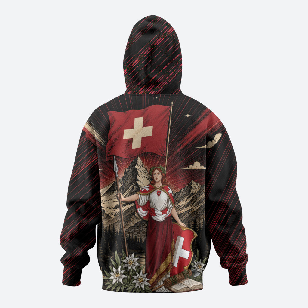 Switzerland National Day Hoodie Helvetia Alps Heritage Pride
