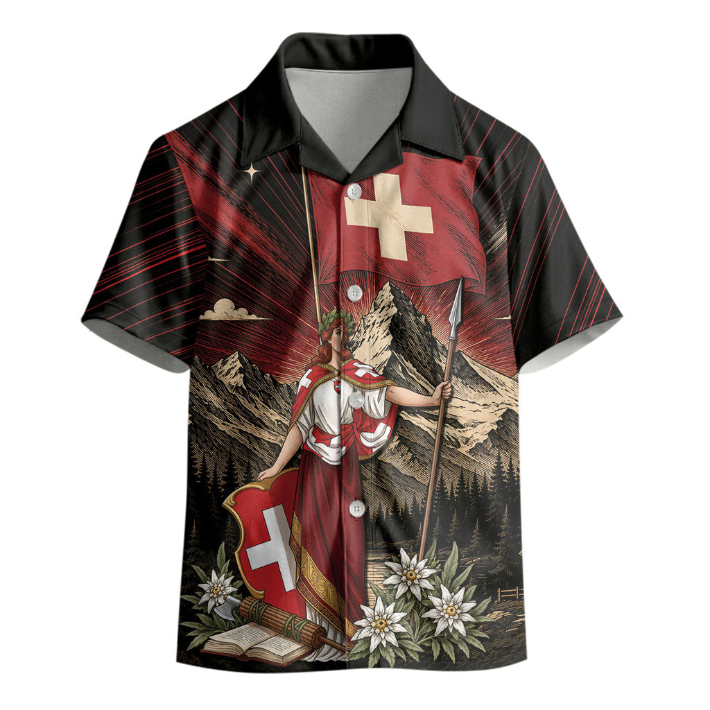 Switzerland National Day Kid Hawaiian Shirt Helvetia Alps Heritage Pride