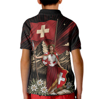 Switzerland National Day Kid Polo Shirt Helvetia Alps Heritage Pride