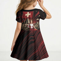Switzerland National Day Kid Short Sleeve Dress Helvetia Alps Heritage Pride