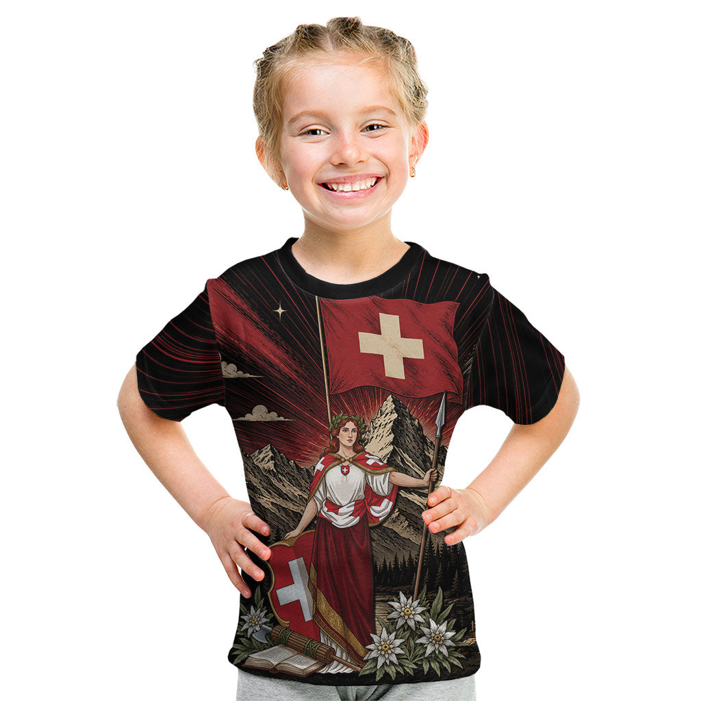 Switzerland National Day Kid T Shirt Helvetia Alps Heritage Pride
