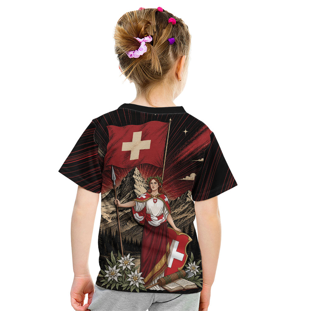 Switzerland National Day Kid T Shirt Helvetia Alps Heritage Pride