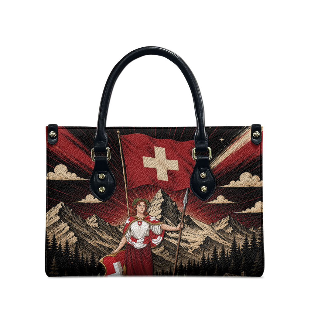 Switzerland National Day Leather Bag Helvetia Alps Heritage Pride