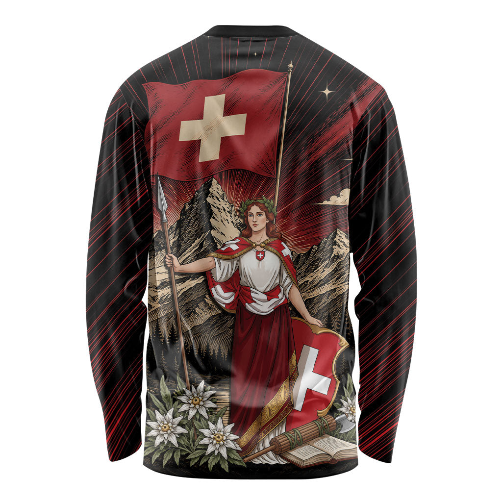 Switzerland National Day Long Sleeve Shirt Helvetia Alps Heritage Pride