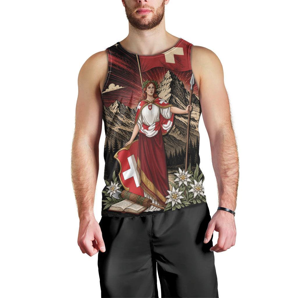 Switzerland National Day Men Tank Top Helvetia Alps Heritage Pride