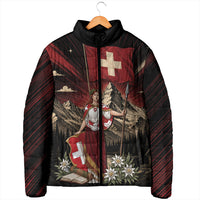 Switzerland National Day Padded Jacket Helvetia Alps Heritage Pride