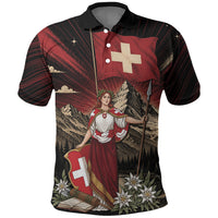 Switzerland National Day Polo Shirt Helvetia Alps Heritage Pride