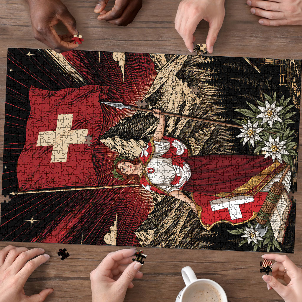 Switzerland National Day Puzzle Helvetia Alps Heritage Pride