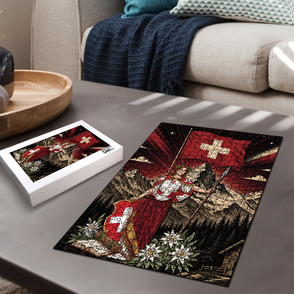 Switzerland National Day Puzzle Helvetia Alps Heritage Pride