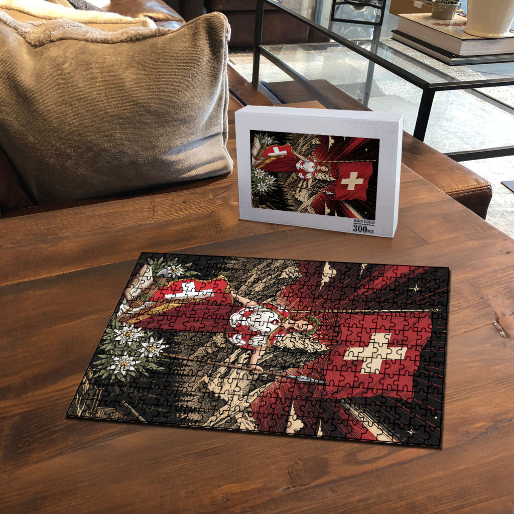 Switzerland National Day Puzzle Helvetia Alps Heritage Pride