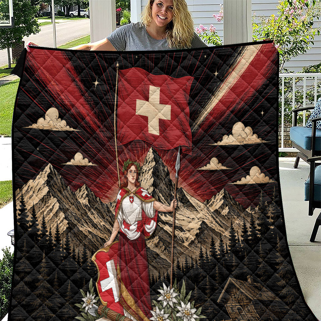 Switzerland National Day Quilt Helvetia Alps Heritage Pride