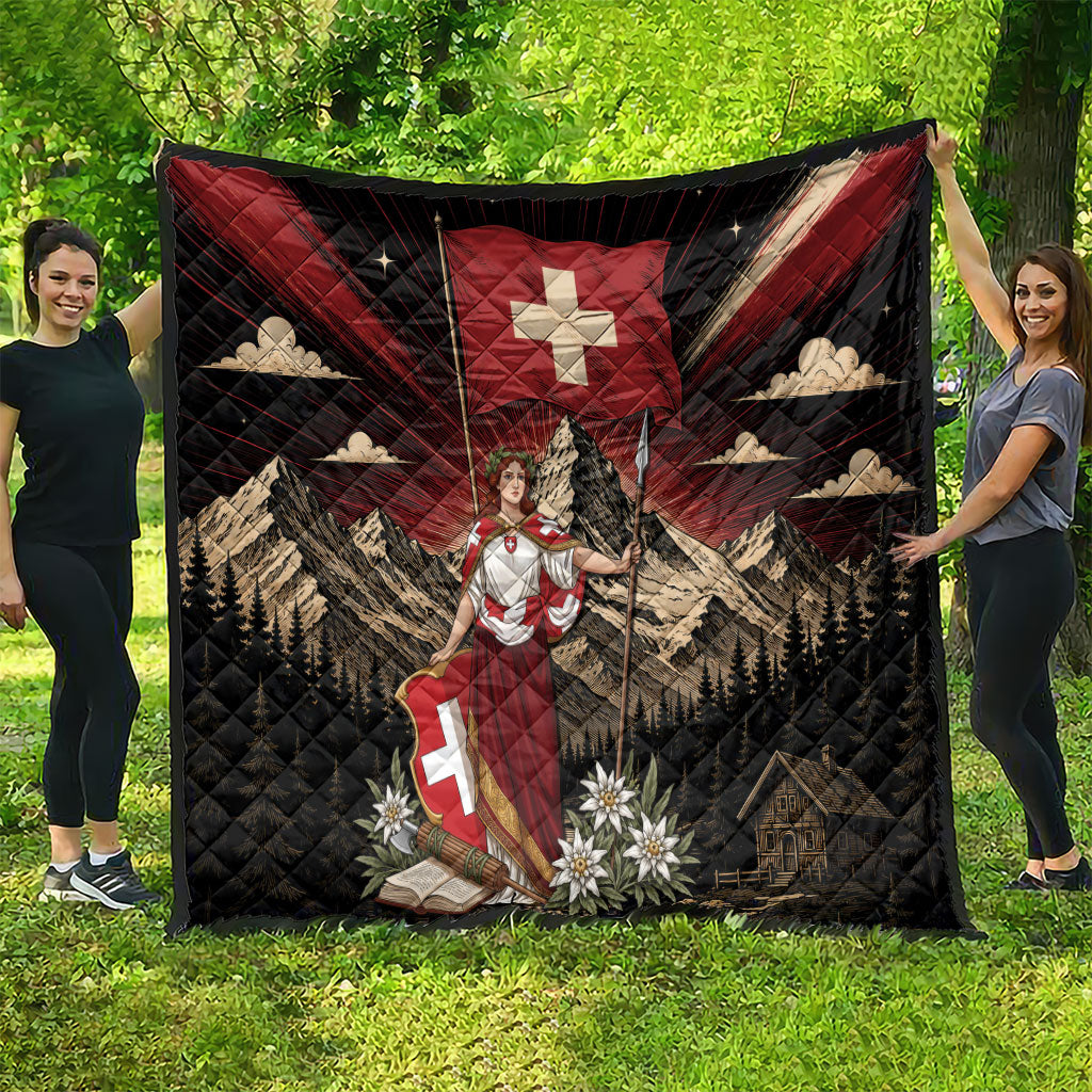 Switzerland National Day Quilt Helvetia Alps Heritage Pride