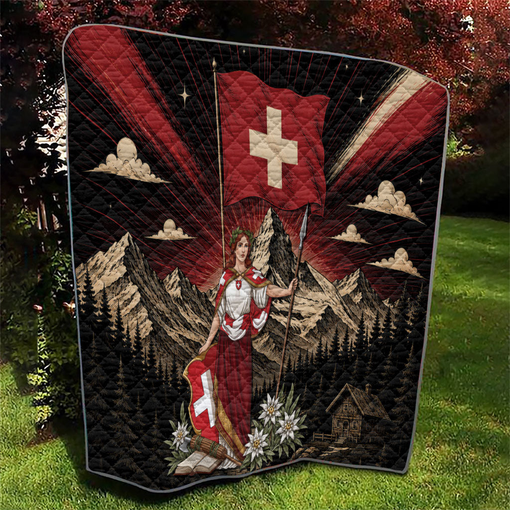 Switzerland National Day Quilt Helvetia Alps Heritage Pride