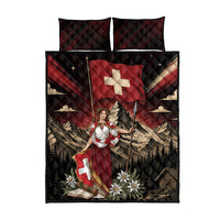 Switzerland National Day Quilt Bed Set Helvetia Alps Heritage Pride
