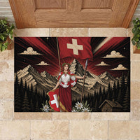 Switzerland National Day Rubber Doormat Helvetia Alps Heritage Pride