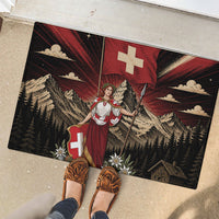 Switzerland National Day Rubber Doormat Helvetia Alps Heritage Pride