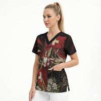 Switzerland National Day Scrub Top Helvetia Alps Heritage Pride