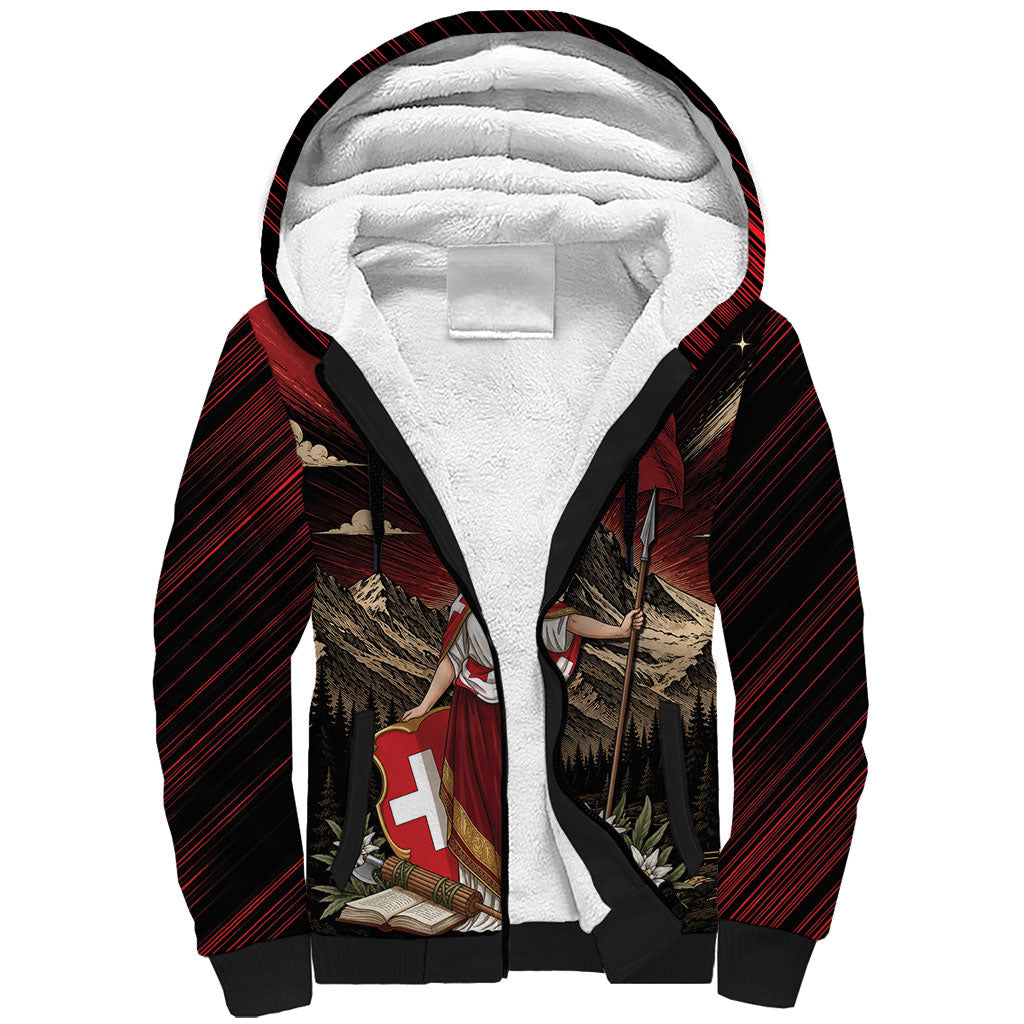 Switzerland National Day Sherpa Hoodie Helvetia Alps Heritage Pride
