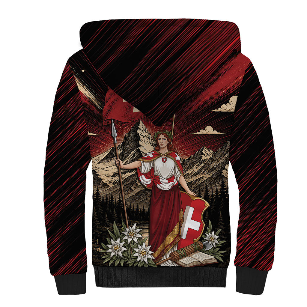 Switzerland National Day Sherpa Hoodie Helvetia Alps Heritage Pride