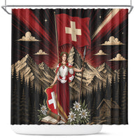 Switzerland National Day Shower Curtain Helvetia Alps Heritage Pride