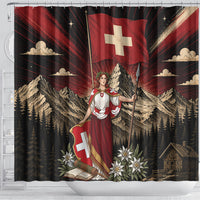 Switzerland National Day Shower Curtain Helvetia Alps Heritage Pride