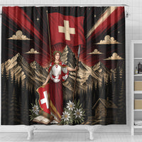 Switzerland National Day Shower Curtain Helvetia Alps Heritage Pride