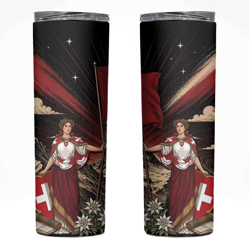 Switzerland National Day Skinny Tumbler Helvetia Alps Heritage Pride
