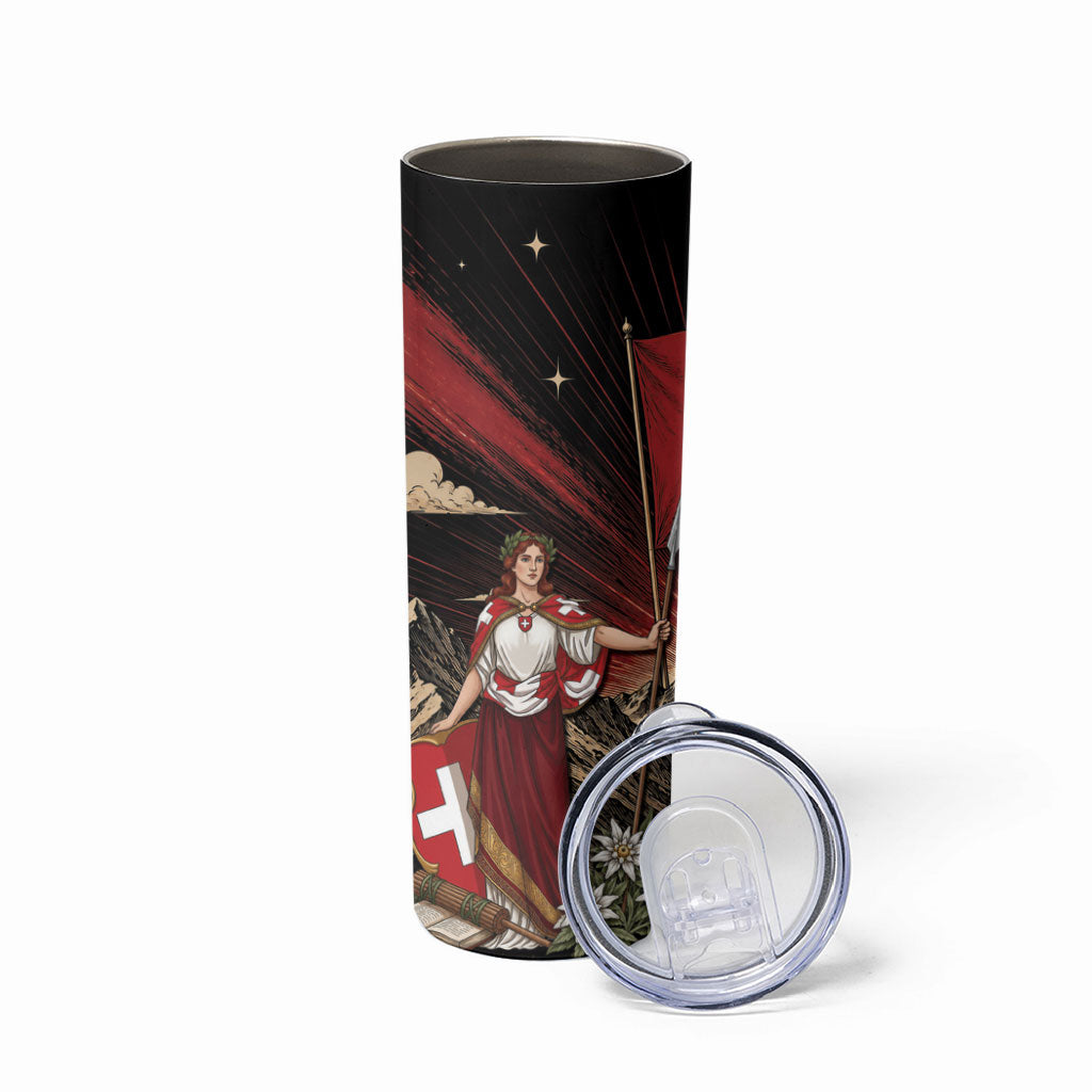 Switzerland National Day Skinny Tumbler Helvetia Alps Heritage Pride