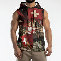 Switzerland National Day Sleeveless Hoodie Helvetia Alps Heritage Pride