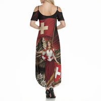 Switzerland National Day Summer Maxi Dress Helvetia Alps Heritage Pride