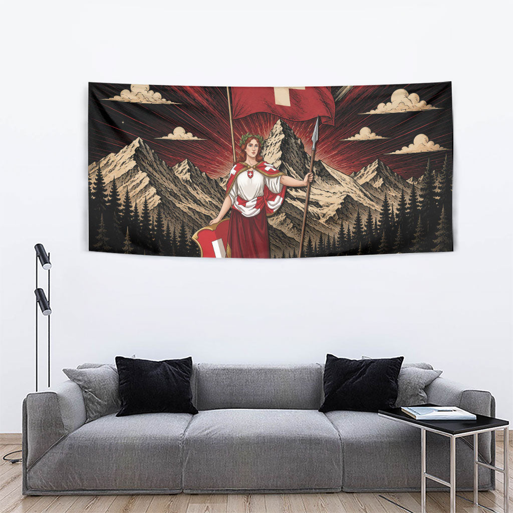 Switzerland National Day Tapestry Helvetia Alps Heritage Pride