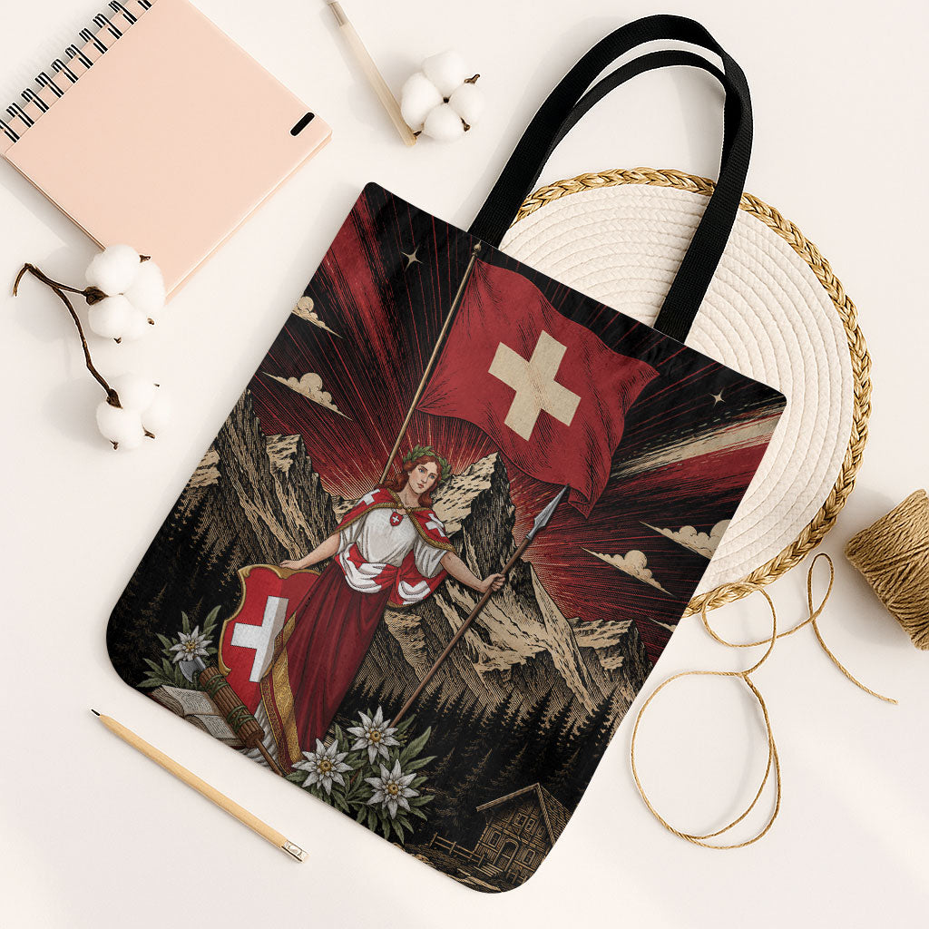Switzerland National Day Tote Bag Helvetia Alps Heritage Pride