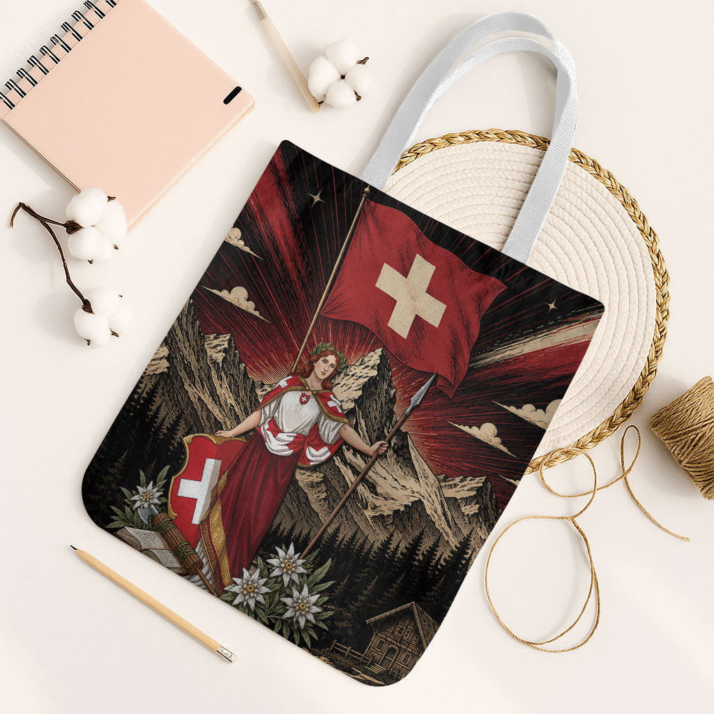 Switzerland National Day Tote Bag Helvetia Alps Heritage Pride
