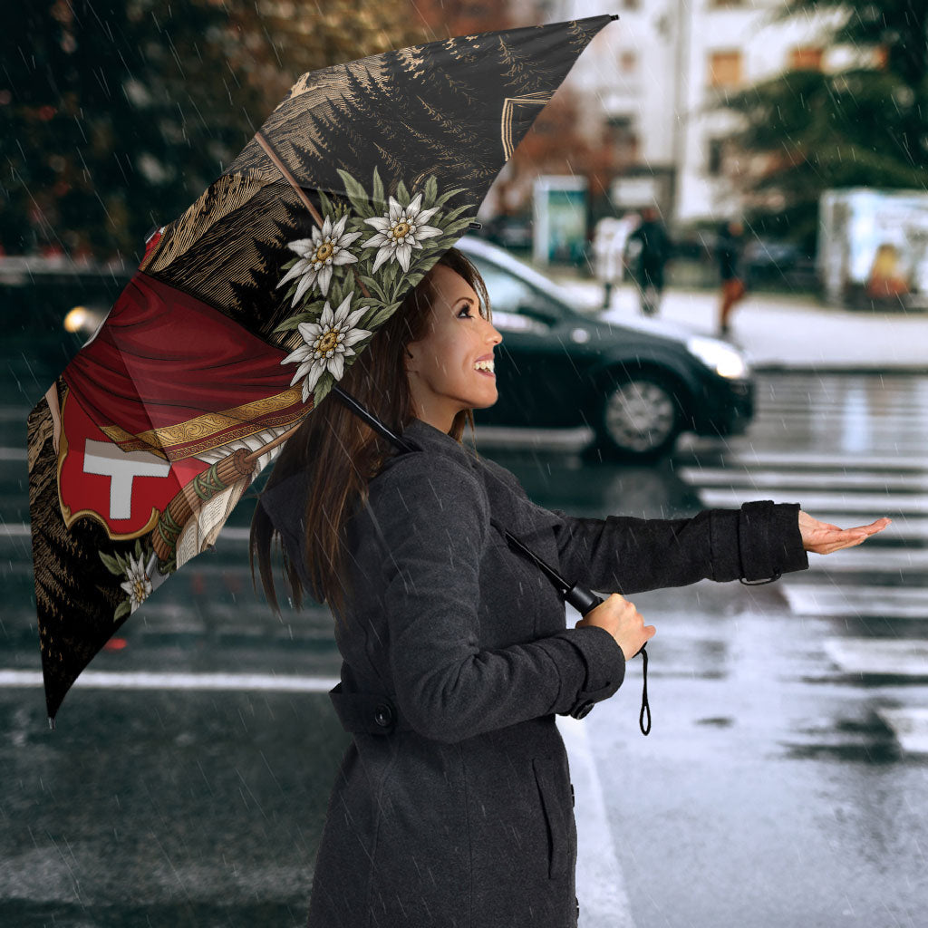 Switzerland National Day Umbrella Helvetia Alps Heritage Pride