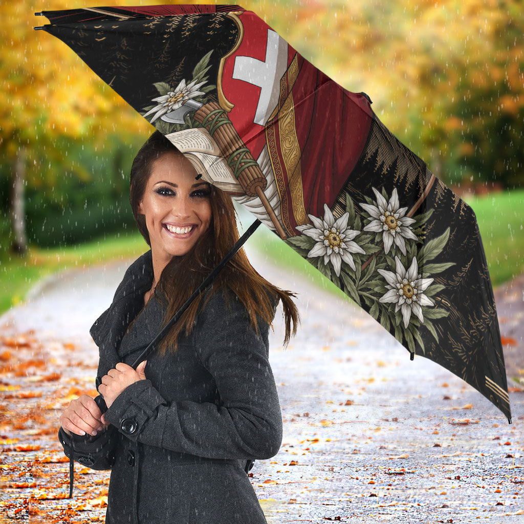 Switzerland National Day Umbrella Helvetia Alps Heritage Pride
