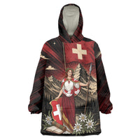 Switzerland National Day Wearable Blanket Hoodie Helvetia Alps Heritage Pride