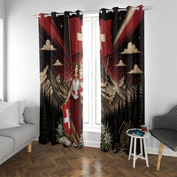 Switzerland National Day Window Curtain Helvetia Alps Heritage Pride