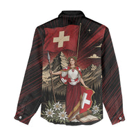 Switzerland National Day Women Casual Shirt Helvetia Alps Heritage Pride