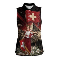 Switzerland National Day Women Sleeveless Polo Shirt Helvetia Alps Heritage Pride
