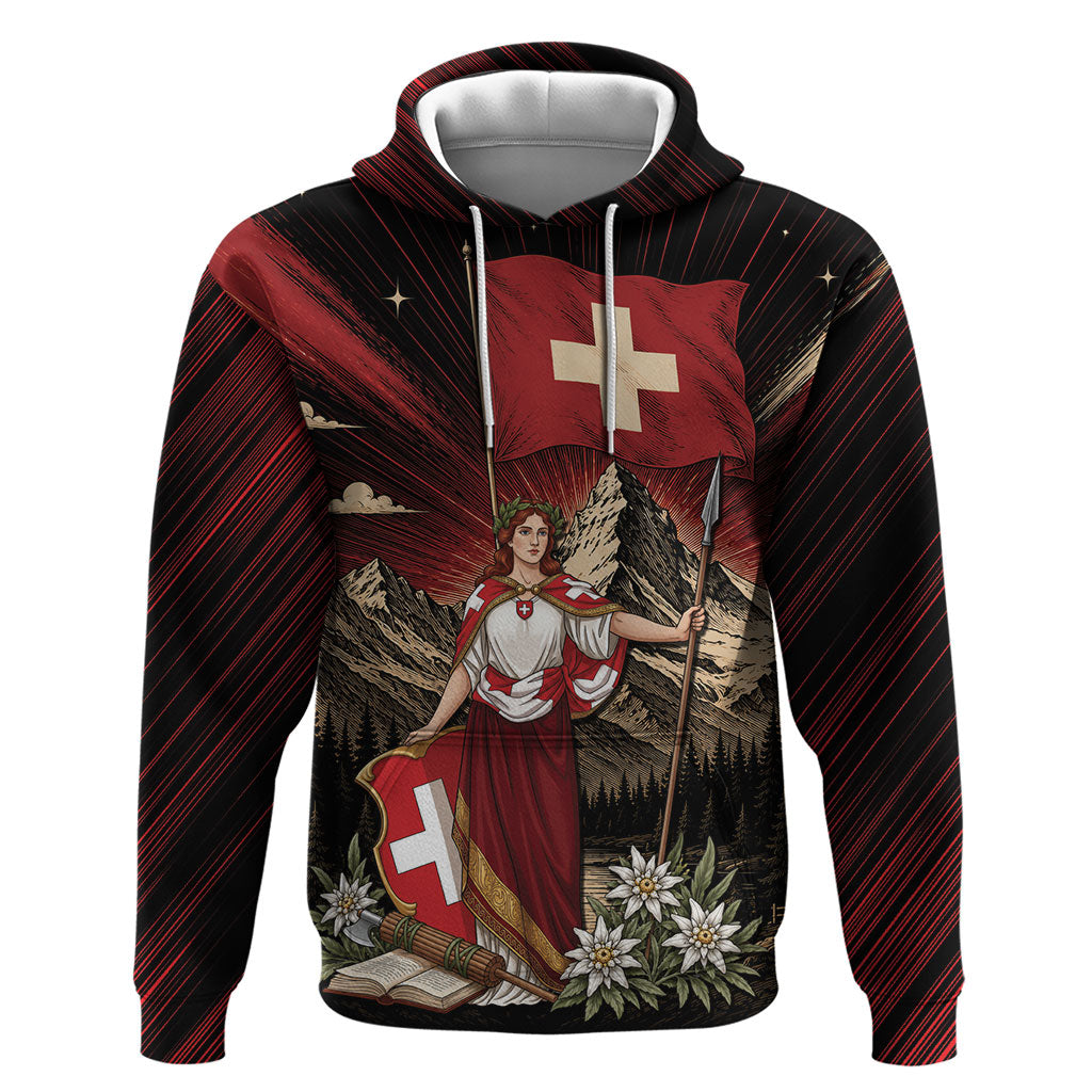 Switzerland National Day Zip Hoodie Helvetia Alps Heritage Pride