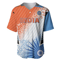 Custom India Cricket Baseball Jersey Men In Blue Ashoka Chakra Pride