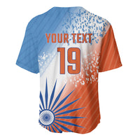 Custom India Cricket Baseball Jersey Men In Blue Ashoka Chakra Pride
