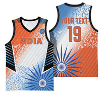Custom India Cricket Basketball Jersey Men In Blue Ashoka Chakra Pride