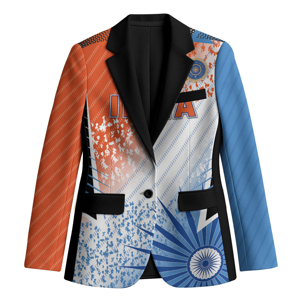 Custom India Cricket Blazer Men In Blue Ashoka Chakra Pride